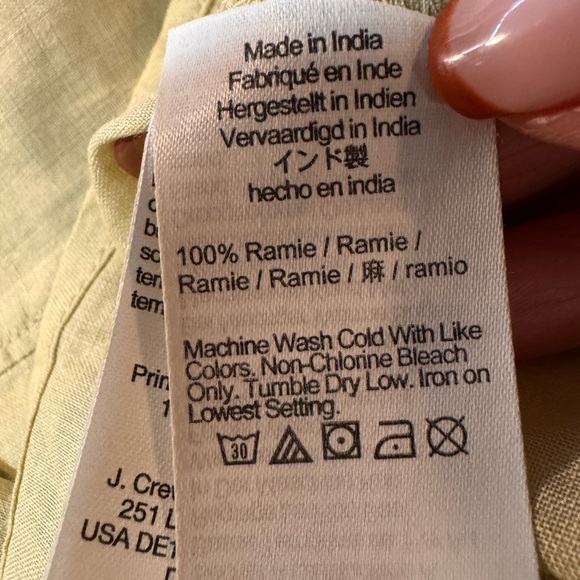 Madewell Resort Long Sleeve Shirt in Paqle Lichen 100% Ramie - Picture 9 of 12